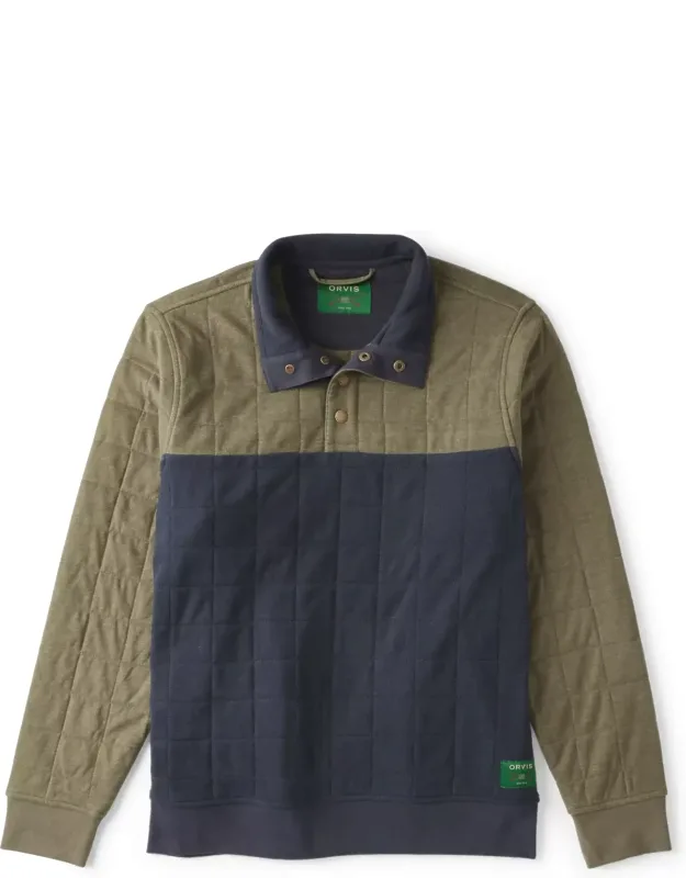 Colorblock Quilted 1/4-snap Sweatshirt