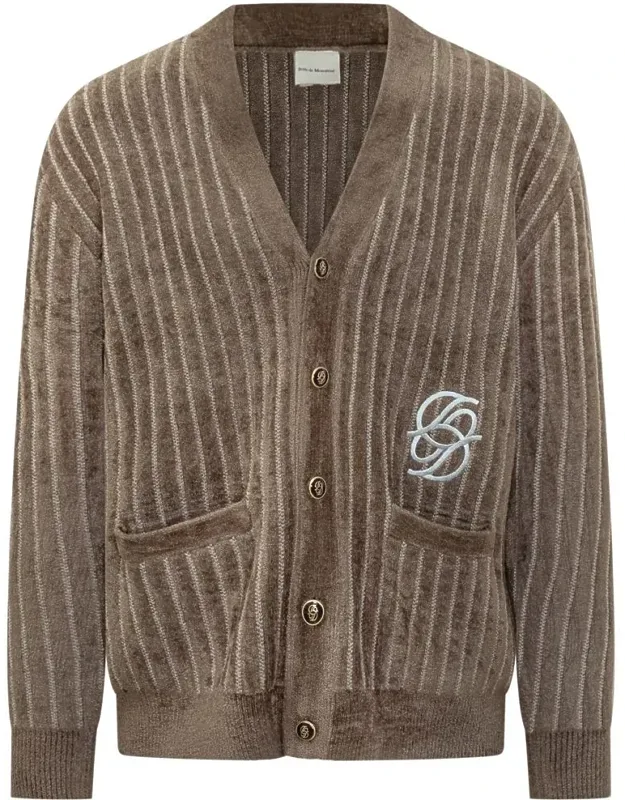 Striped Cardigan With Logo