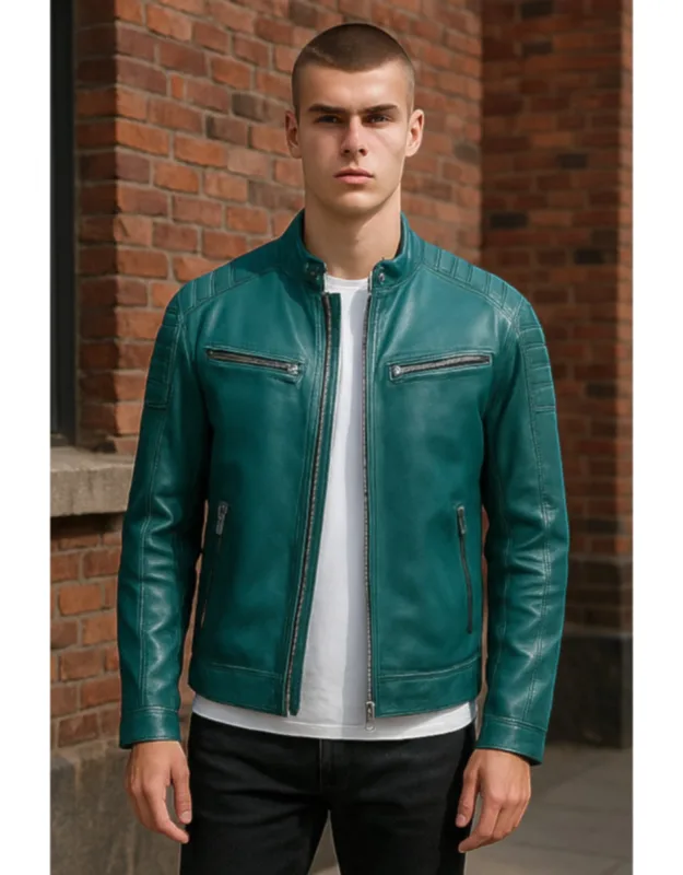 Modern Classic Leather Quilted Biker Jacket