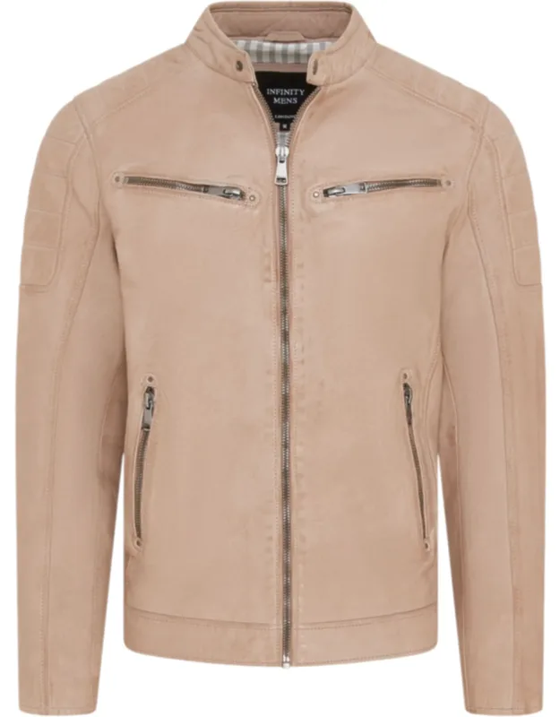 Modern Classic Leather Quilted Biker Jacket