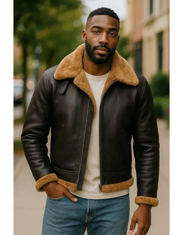 Aviator Sheepskin Leather Flying Jacket