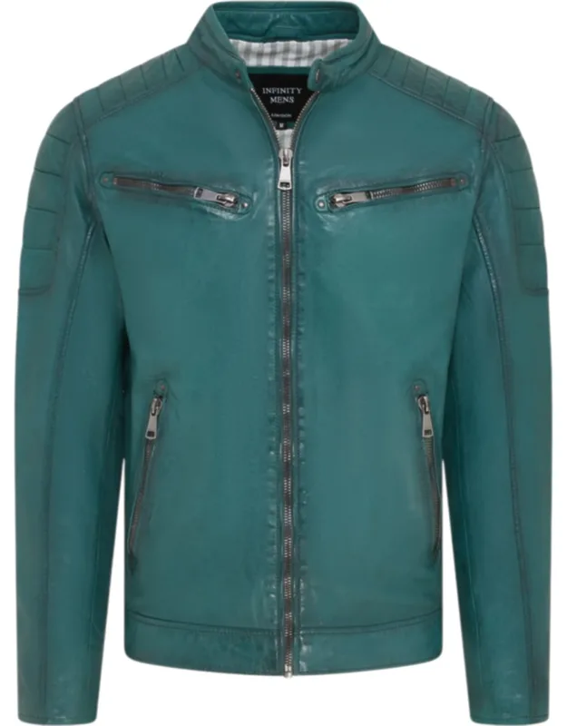 Modern Classic Leather Quilted Biker Jacket