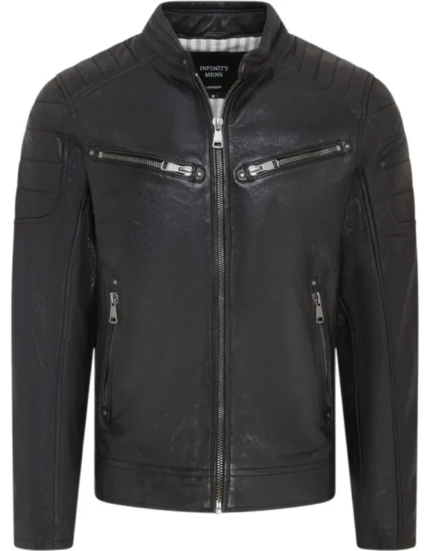 Modern Classic Leather Quilted Biker Jacket