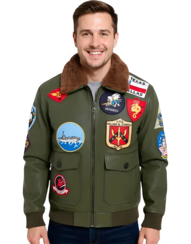 Topgun A2 Leather Bomber Jacket