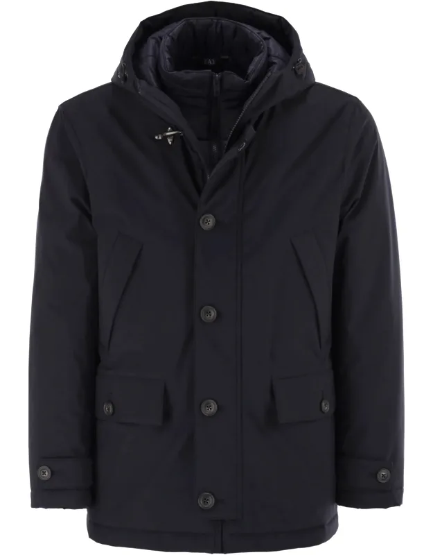 Short Parka In Technical Gabardine