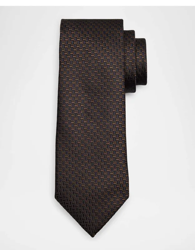 Bicolor Basketweave Silk Tie