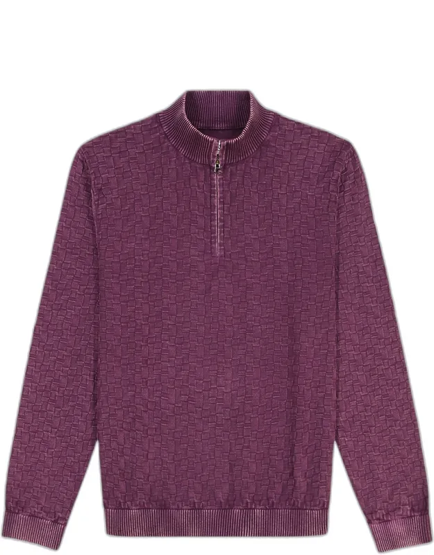 Aubin Jacquard Knit Quarter-zip Sweater