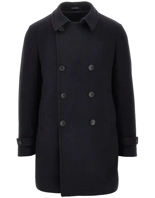 Tagliatore 'charlie' Double-breasted Coat With Soft Wool And Cashmere Blend Cloth And Pointed Collar