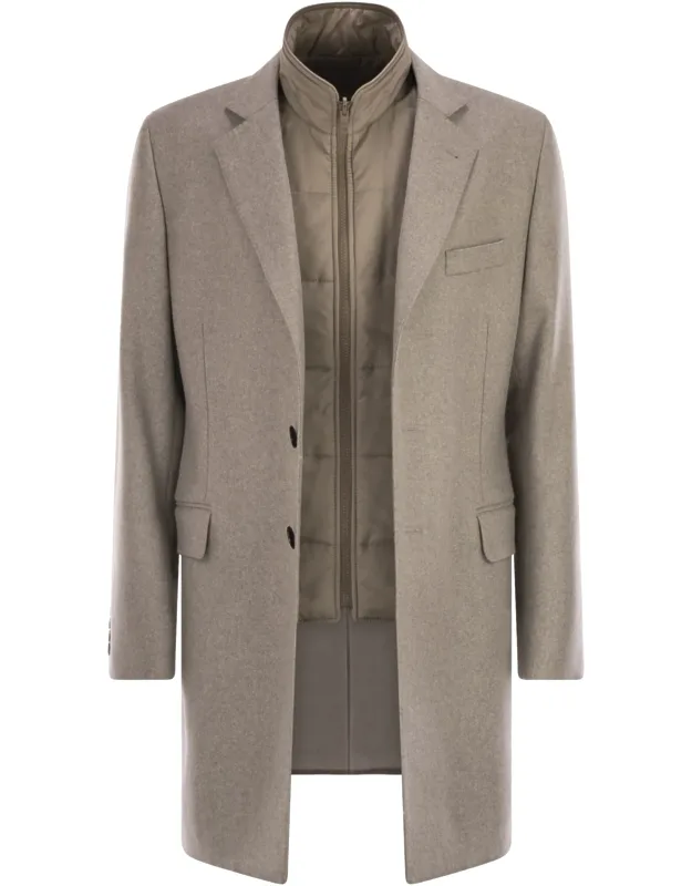 Double Coat In Wool And Cashmere Cloth