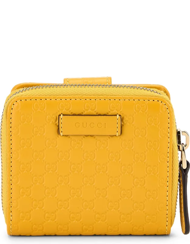 Leather French Compact Zip Wallet