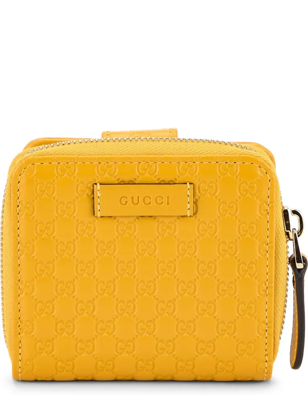 Leather French Compact Zip Wallet