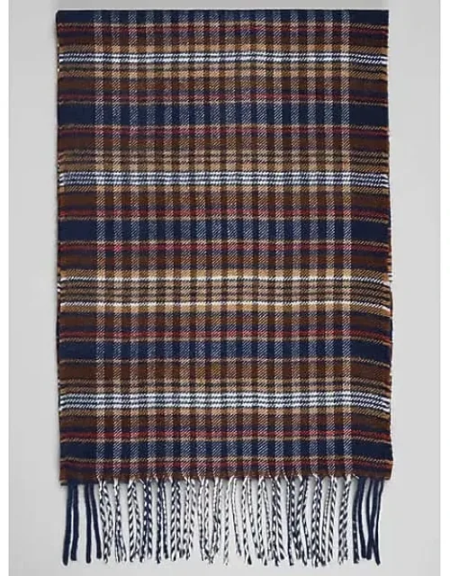 Plaid Twisted Fringe Scarf