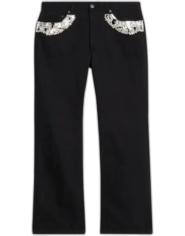 Denim Slim Crystal-trim Jeans