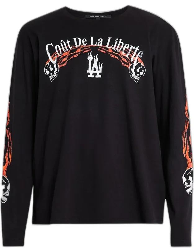 Crystal Flame And Skull Long-sleeve T-shirt