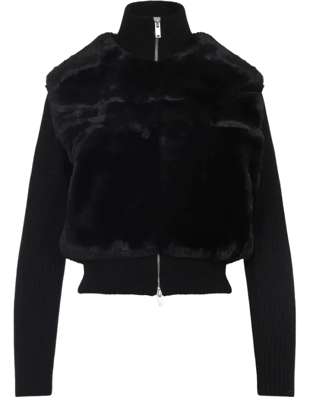 High-neck Ribbed Jacket