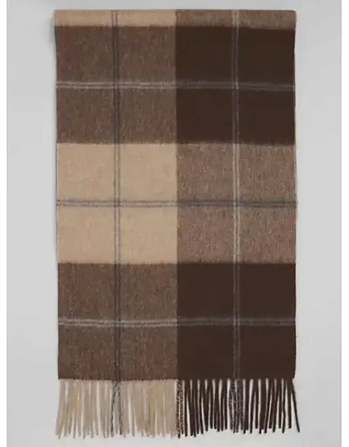 Ombre Windowpane Plaid Cashmere Scarf