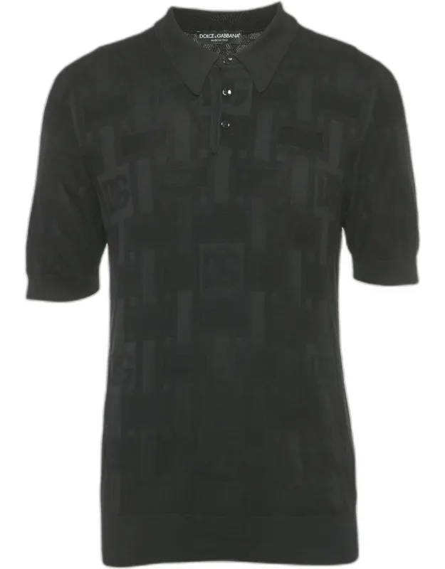 Patterned Silk Jersey Polo T-shirt