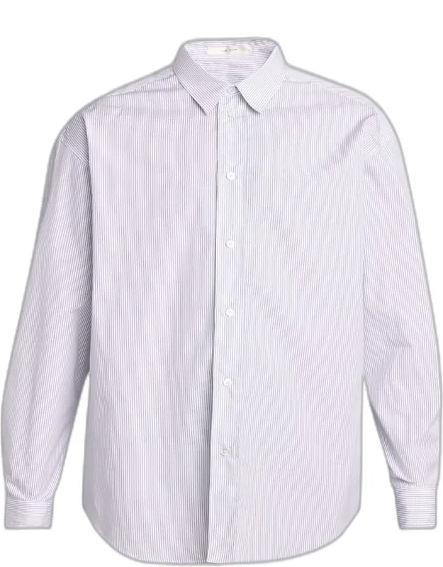 Cotton Micro-stripe Button-down Shirt