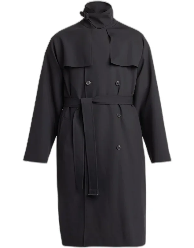 Finnian Wool Double-breasted Trench Coat