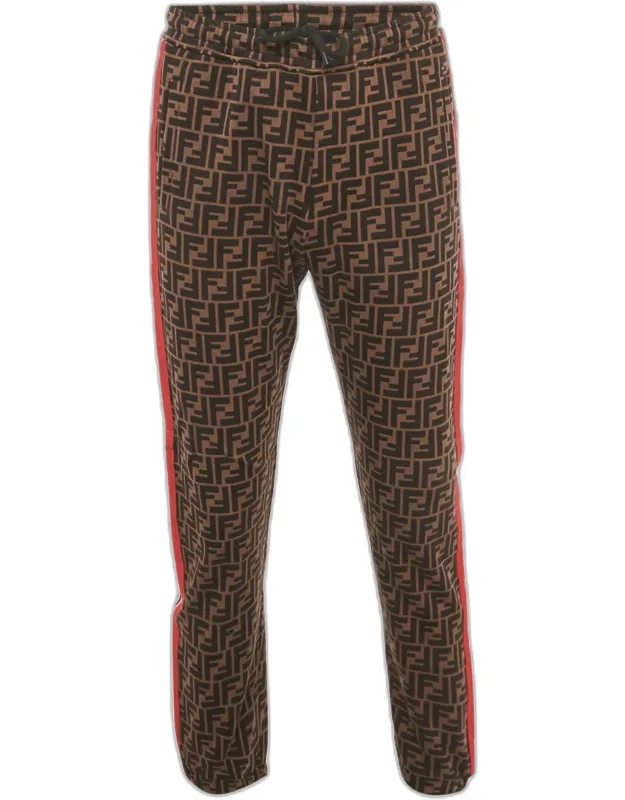 Zucca Monogram Cotton Multicolor Stripe Detail Joggers