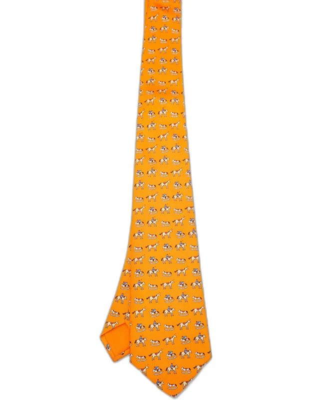 Rocking Horse Print Silk Tie