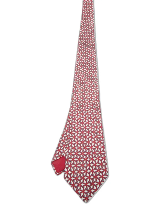 Bird Print Silk Traditional Tie
