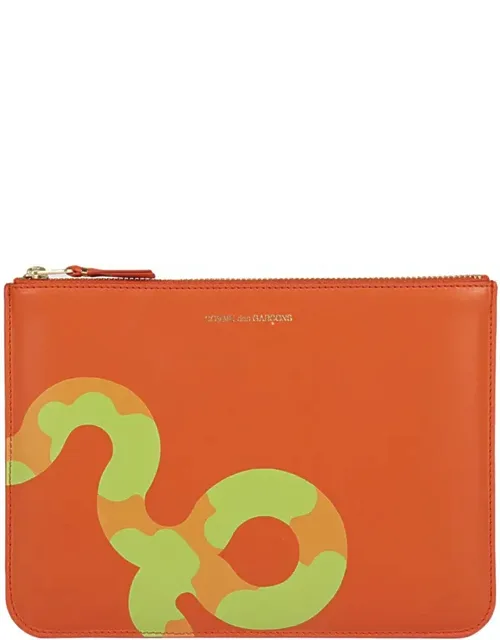 Vibrant Orange Rectangular Clutch Bag