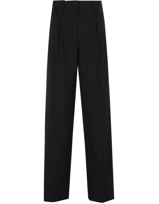 High-waisted Trousers With Pleated Design