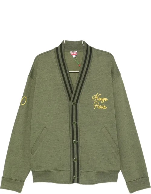 Chainstitch-embroidered V-neck Cardigan