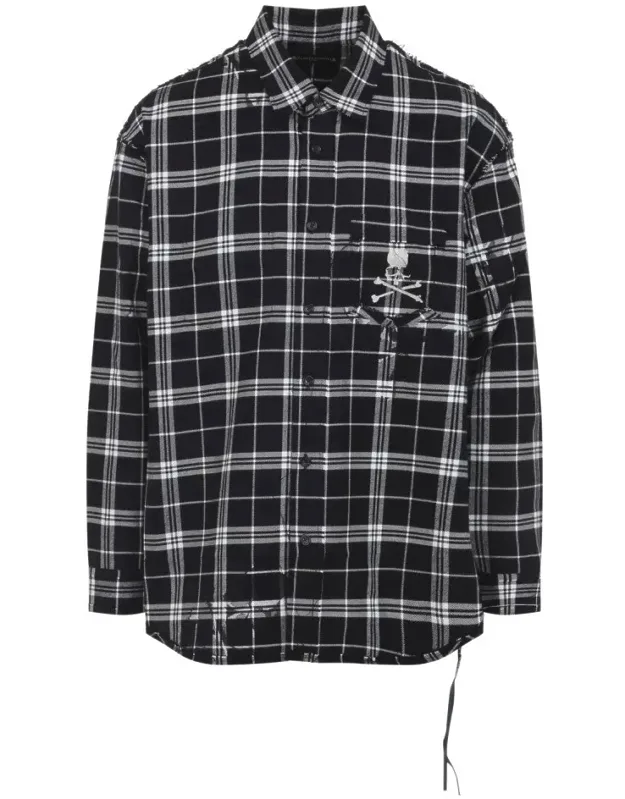 Reversible Raw Edge Plaid Shirt
