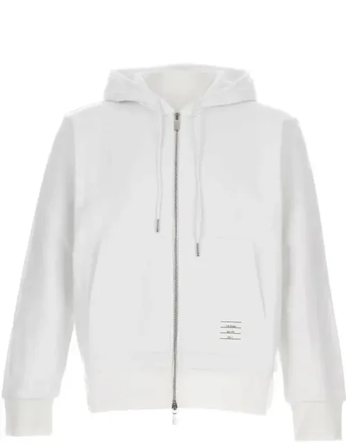 Zip-up Pullover With Adjustable Hood And Patch Logo