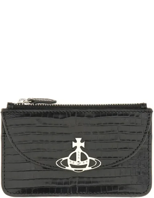 Textured Calf Leather Card Holder