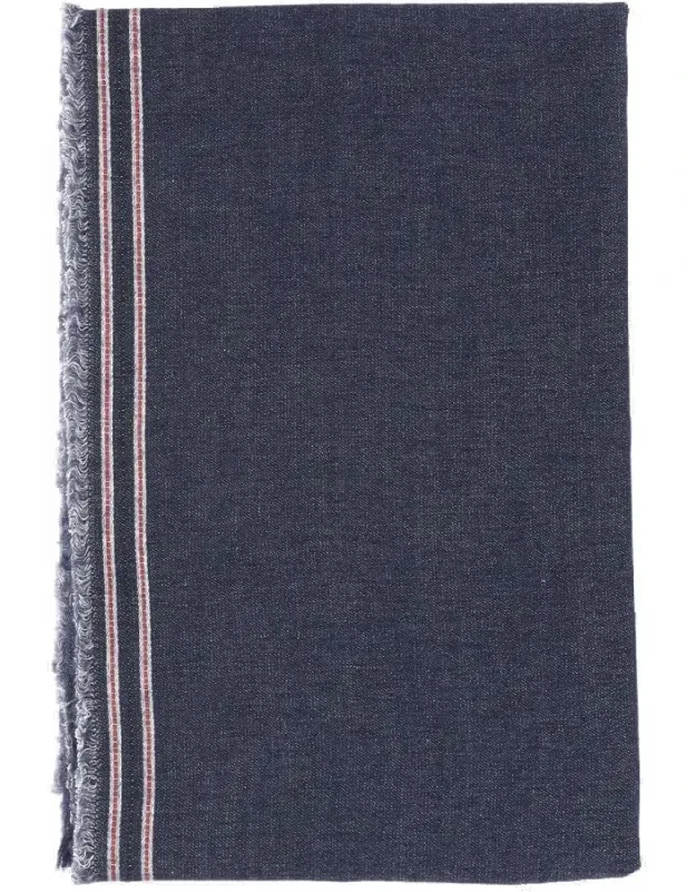 Cashmere And Silk Blend Denim Scarf