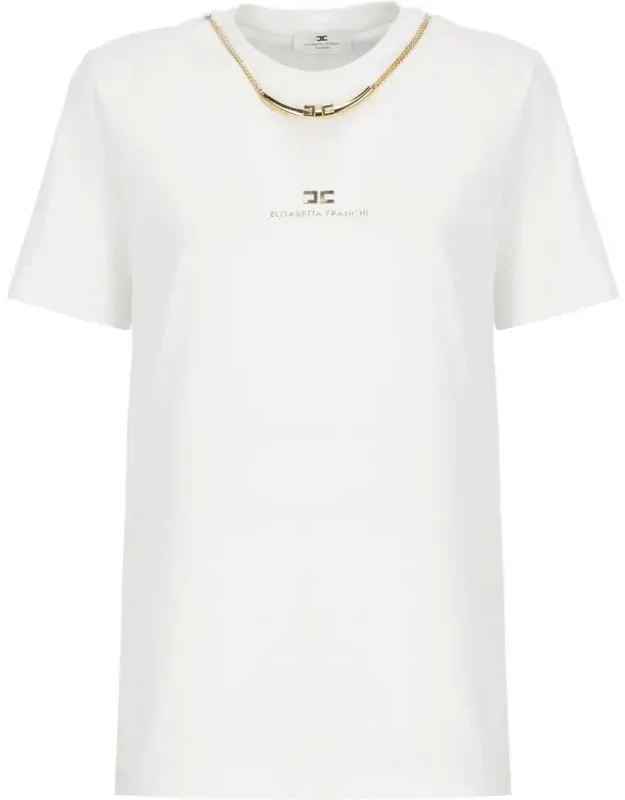 Cotton T-shirt With Removable Chain Detail