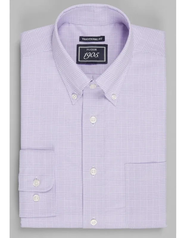 Traditional Fit Medium Check Dress Shirt