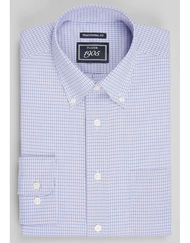Traditional Fit Small Check Dress Shirt