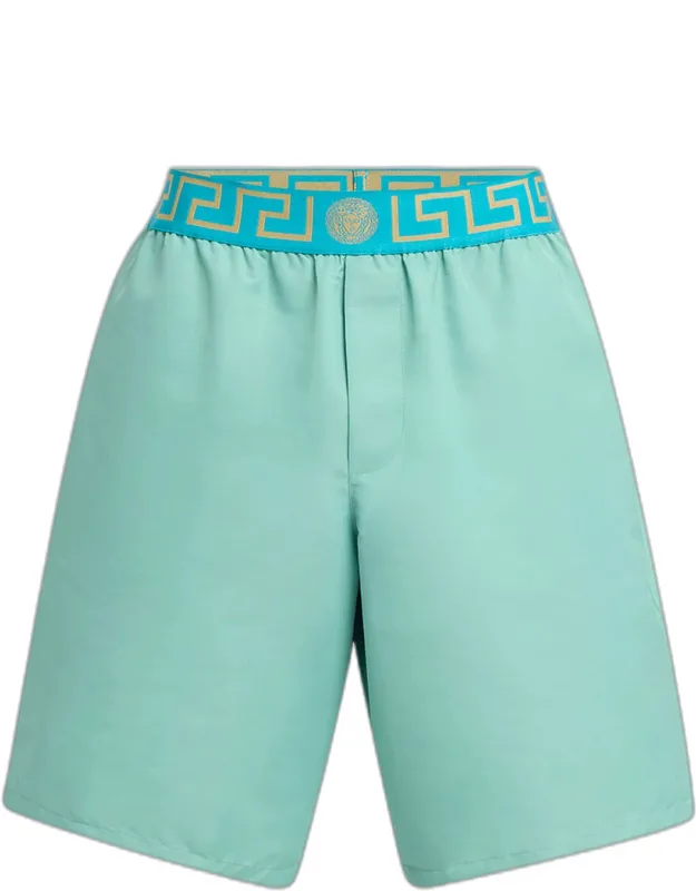 Greek Key Long Swim Shorts