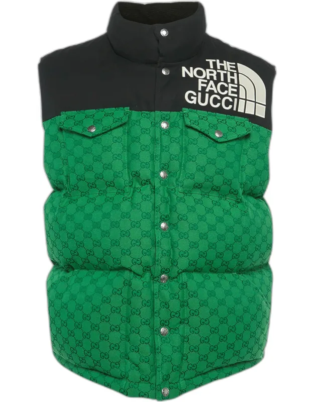 The North Face X Green Logo Pattern Gillet Down Jacket