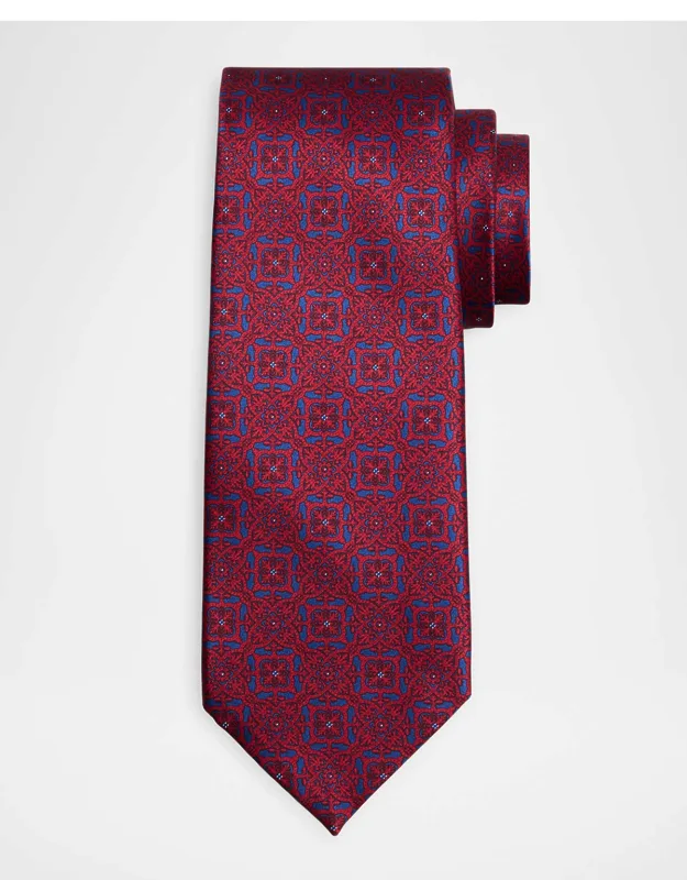 Large Medallion Silk Tie