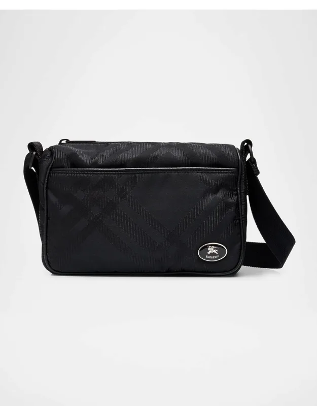 East/west Check Messenger Bag