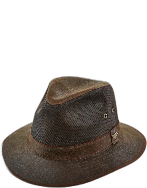 Scala Weathered Leather Safari Hat