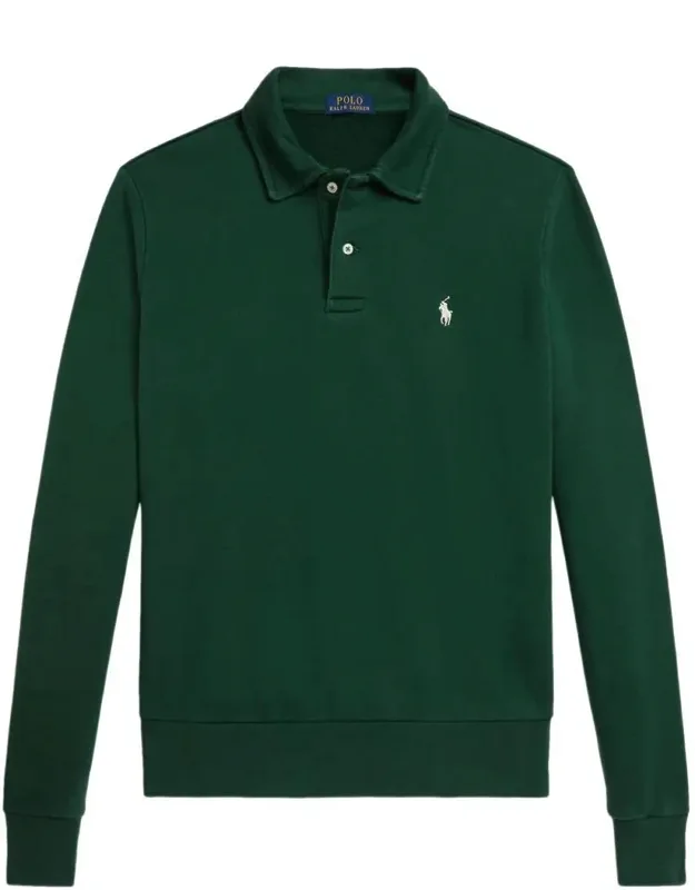 Polo Shirt With Contrasting Pony Embroidery And Ribbed Cuffs