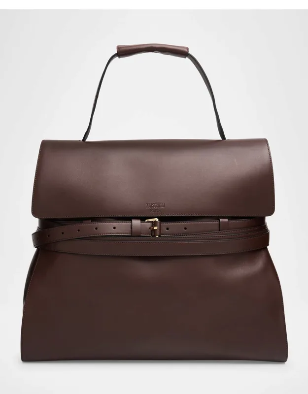 Tie Me Large Leather Tote Bag