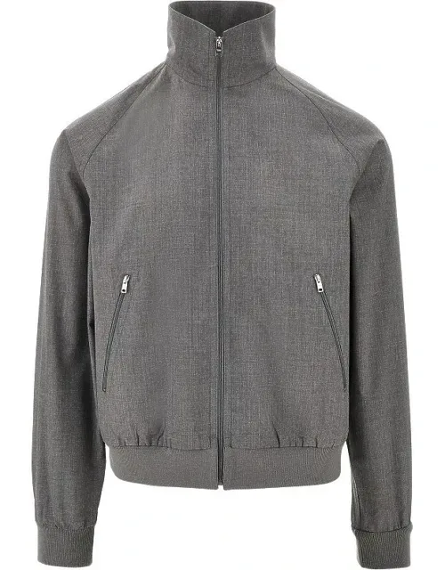 Mélange Wool Bomber Jacket