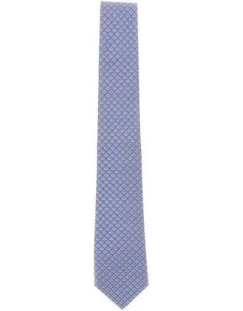 Silk Tie With Double G Motif