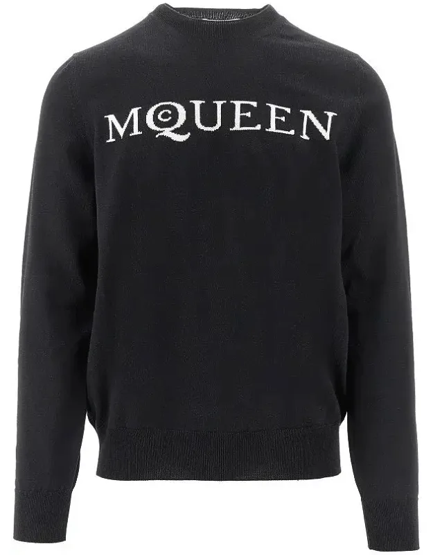 Wool Sweater With Logo Inlay