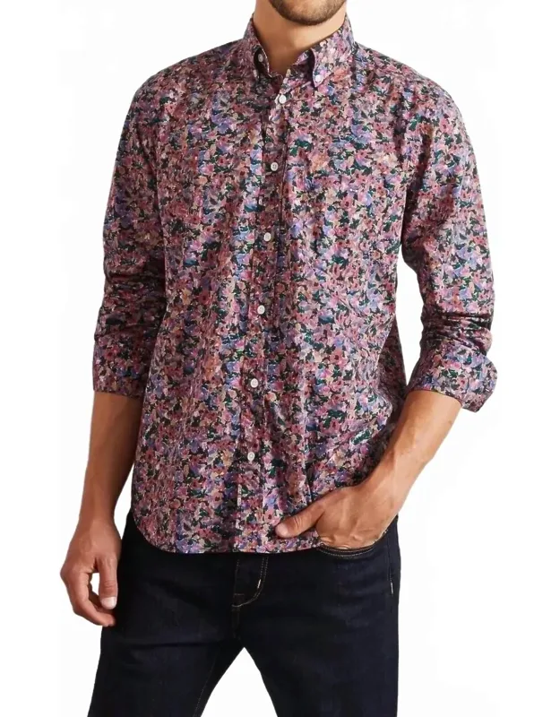 Floral Detail Poplin Polo Shirt