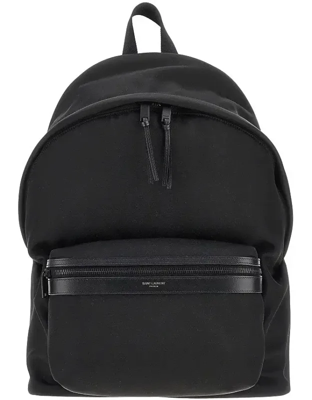 City Nylon Backpack With Leather Details