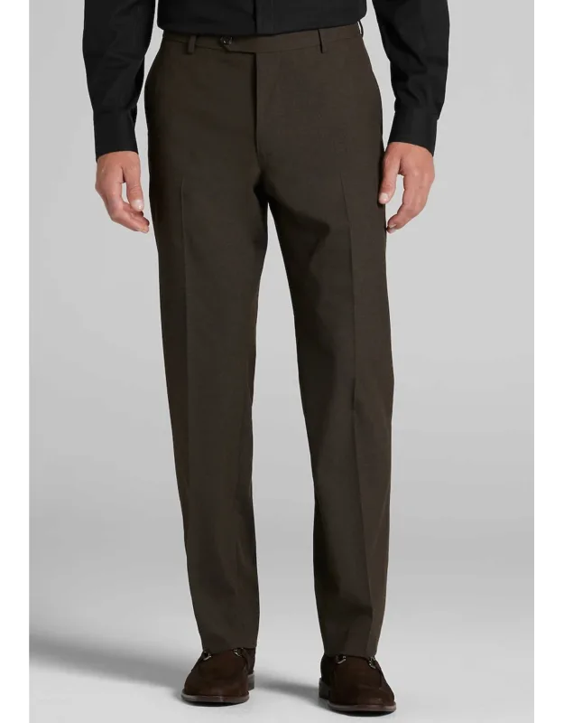 Comfort Stretch Tailored Fit Solid Flannel Suit Pants