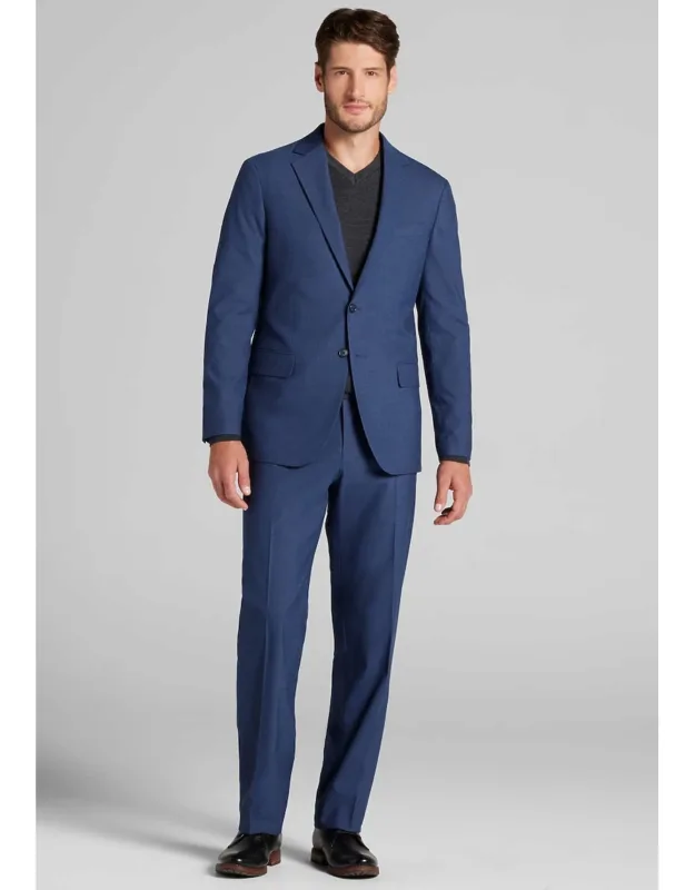 Comfort Stretch Tailored Fit Solid Flannel Suit Jacket